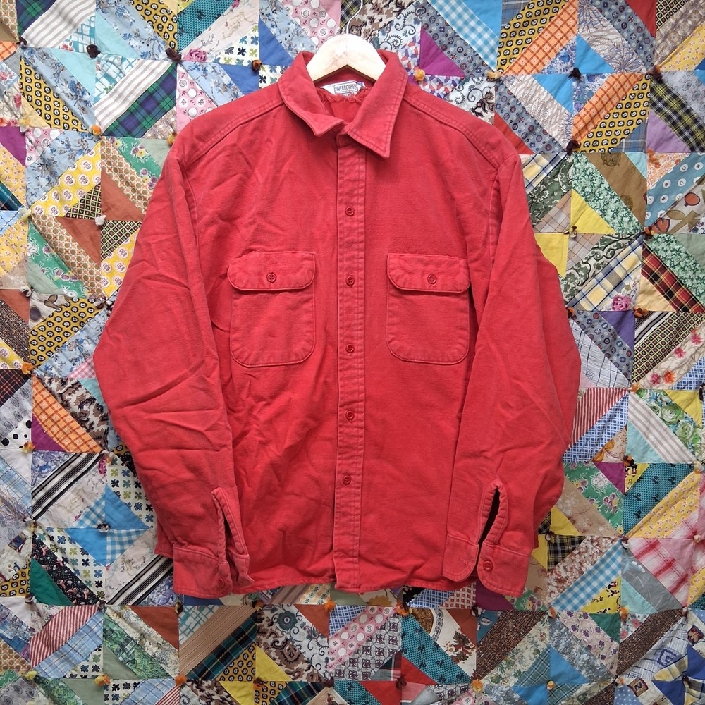 Vintage Five Brother Chamois Flannel Shirt Men's XL Red Made in USA